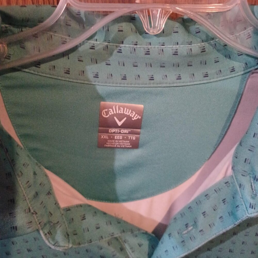 Callaway Opti-Dri Polo Shirt Aqua EUC - Picture 3 of 4